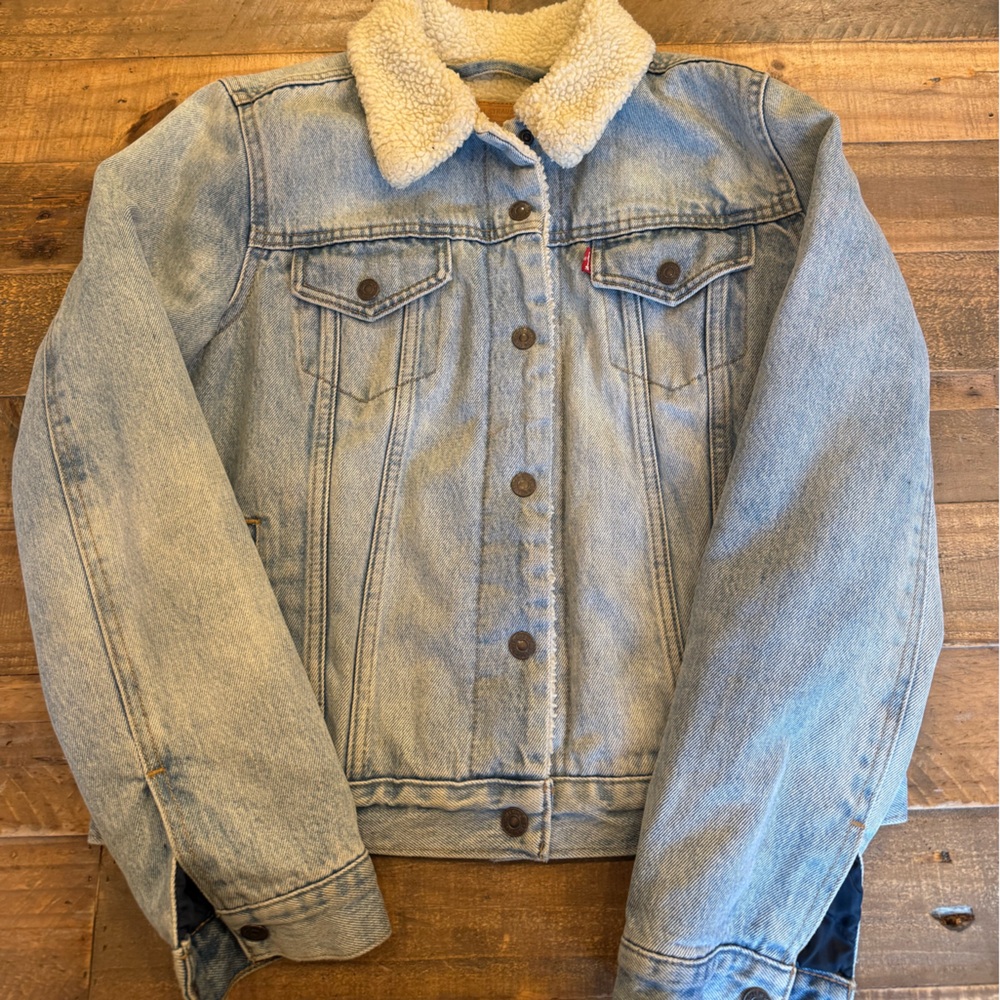 Levi's Blue Denim Jacket with Sherpa Collar